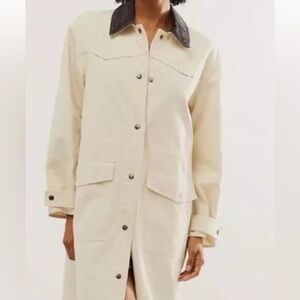 Free People  Duster Canvas Barn Coat NWOT